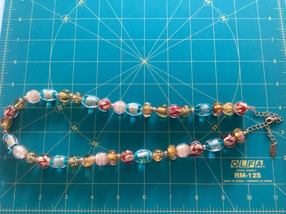 Thomas Kinkade Murano Glass Style Necklace in Ori… - image 5