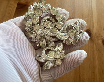 ヴィンテージ アイゼンバーグ アイス ラインストーン ブローチと