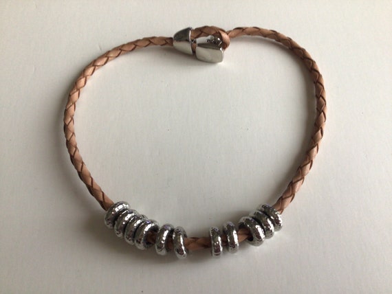 Miabella Genuine Brown Italian Leather Cord Chain… - image 1