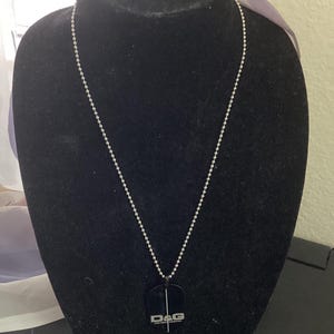 Dolce and Gabbana D&G Jewels Logo Dog Tag Necklace.silver and