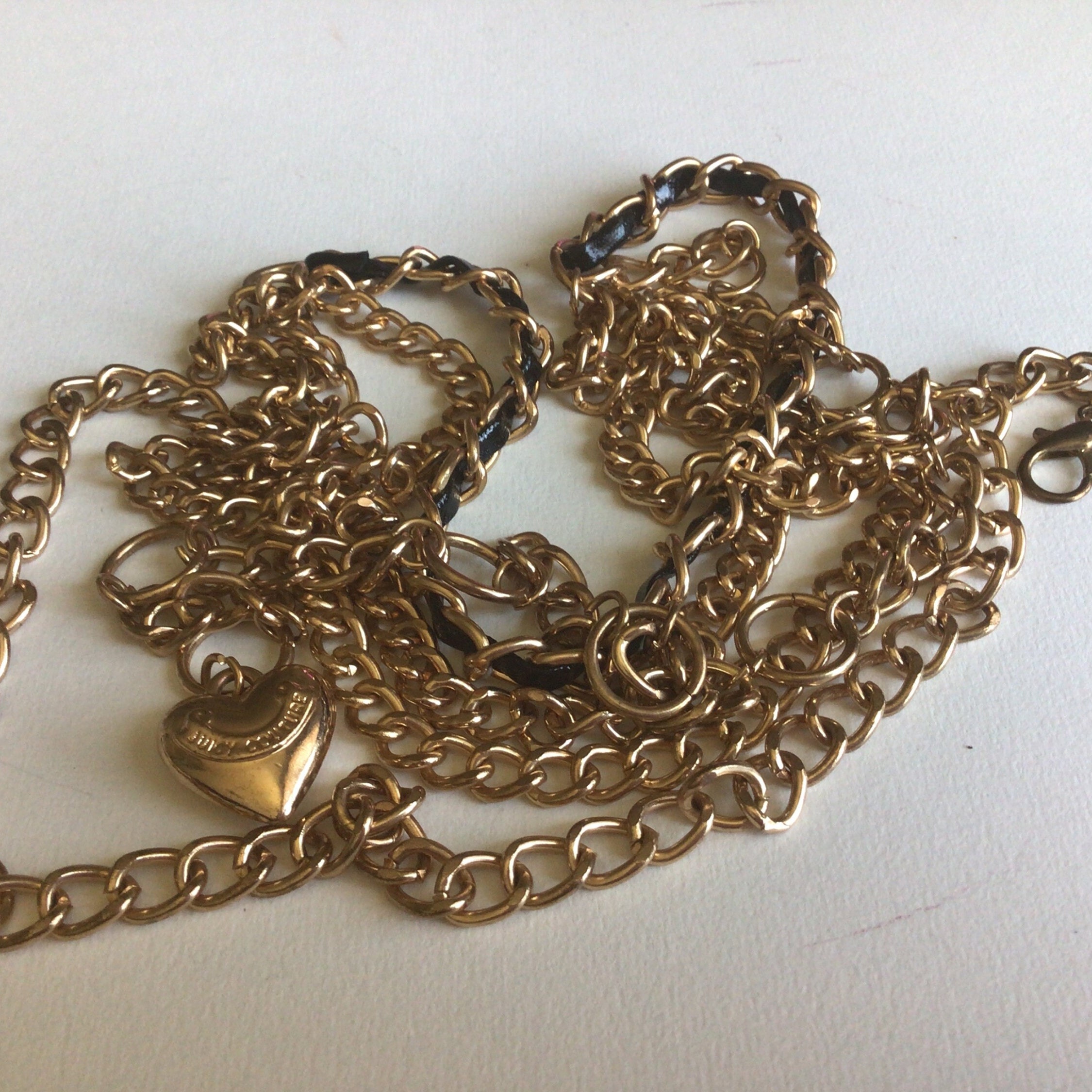 Vintage Juicy Couture Y2K Bronze Chain Belt Small Crown Buckle Leather Juicy Couture Women main image 4