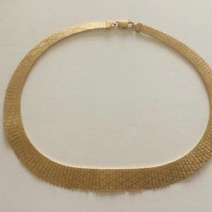 Vintage Signed Bella Diva Bronze Collar Necklace Gold plated Made in Italy