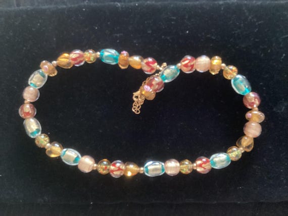 Thomas Kinkade Murano Glass Style Necklace in Ori… - image 4