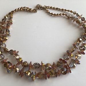 Vendome Topaz Crystal Necklace: Signed Vintage 1960s Jewelry