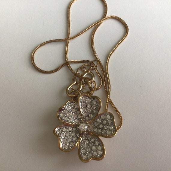 Nolan Miller Vintage Flowers Necklace.Gold tone. … - image 1
