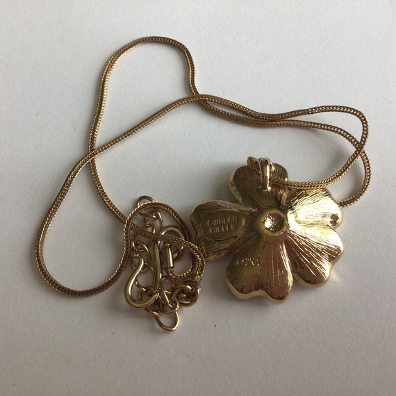 Nolan Miller Vintage Flowers Necklace.Gold tone. … - image 3