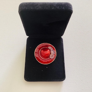 Vintage Red Hat SocietyEnamel Brooch
