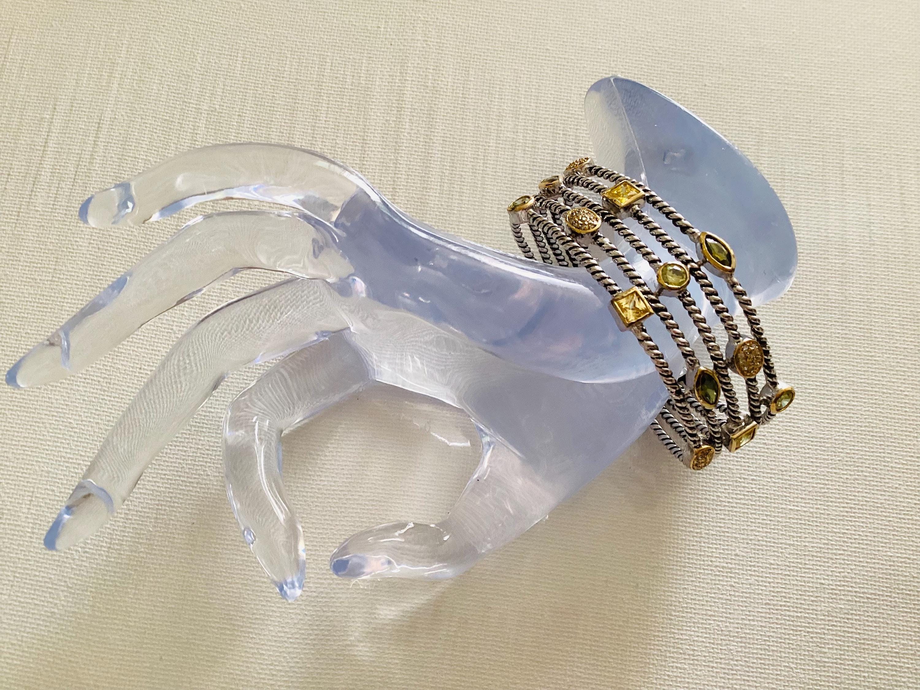 Park Lane All That Cuff Bracelet- Canary, Olivine, Clear Czs