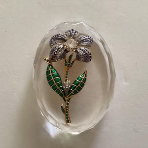 Vintage Metropolitan Museum of Art MMA ‘Jeweled Belle Fleur’ Rhinestone Flower Brooch Victoria Albert Brooch