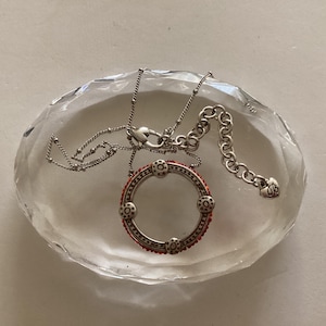Brighton “Global Dream” Silver Plated,Red Circle Peened Bead Pendant Necklace image 1