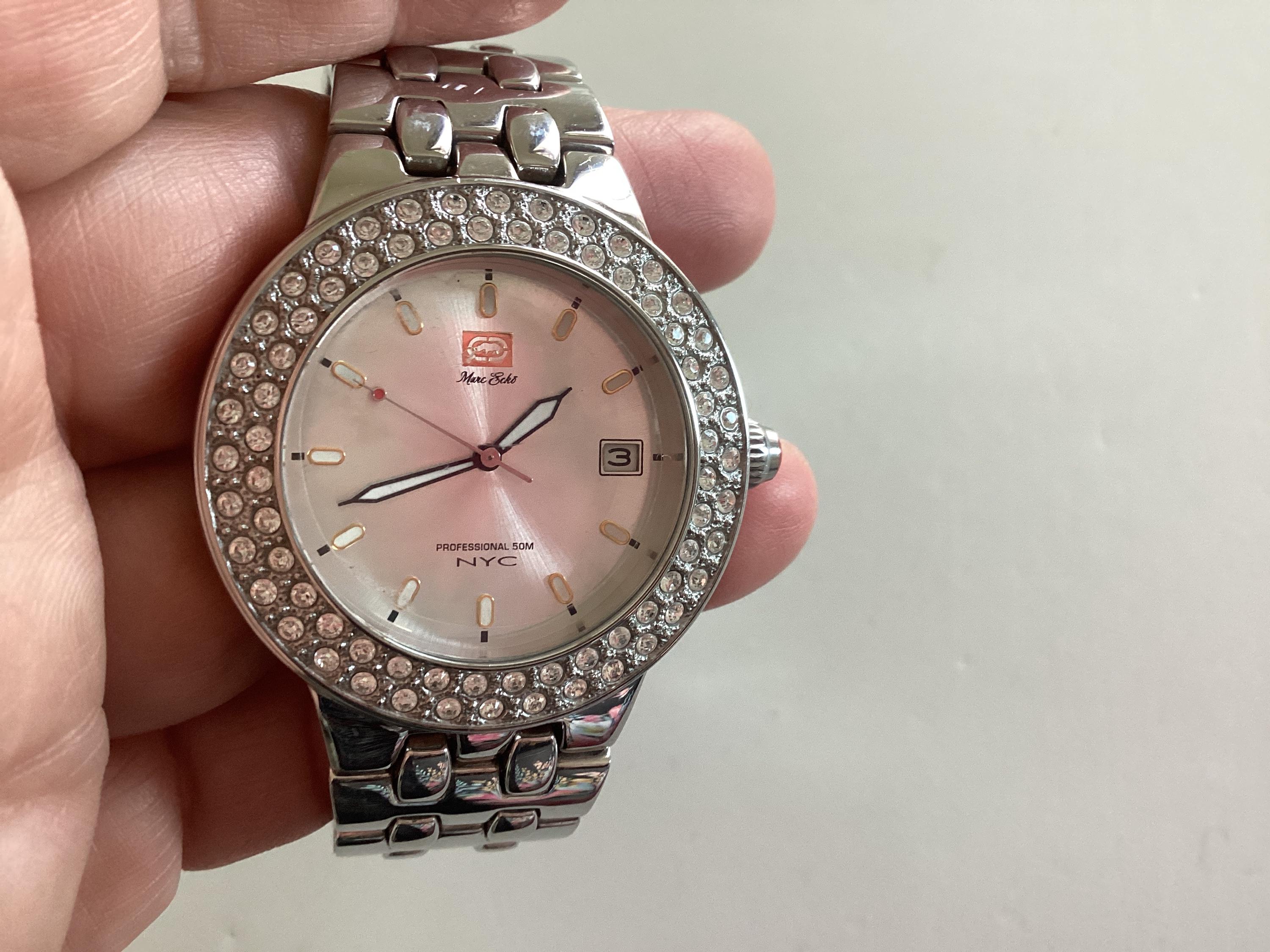 Women\'s Ecko Unltd Rectangle Silver Tone Crystal Rhinestone Bracelet Watch 04 Amazon.com: XOXO Silver-Tone Rhinestone Bracelet Watch  main image 2