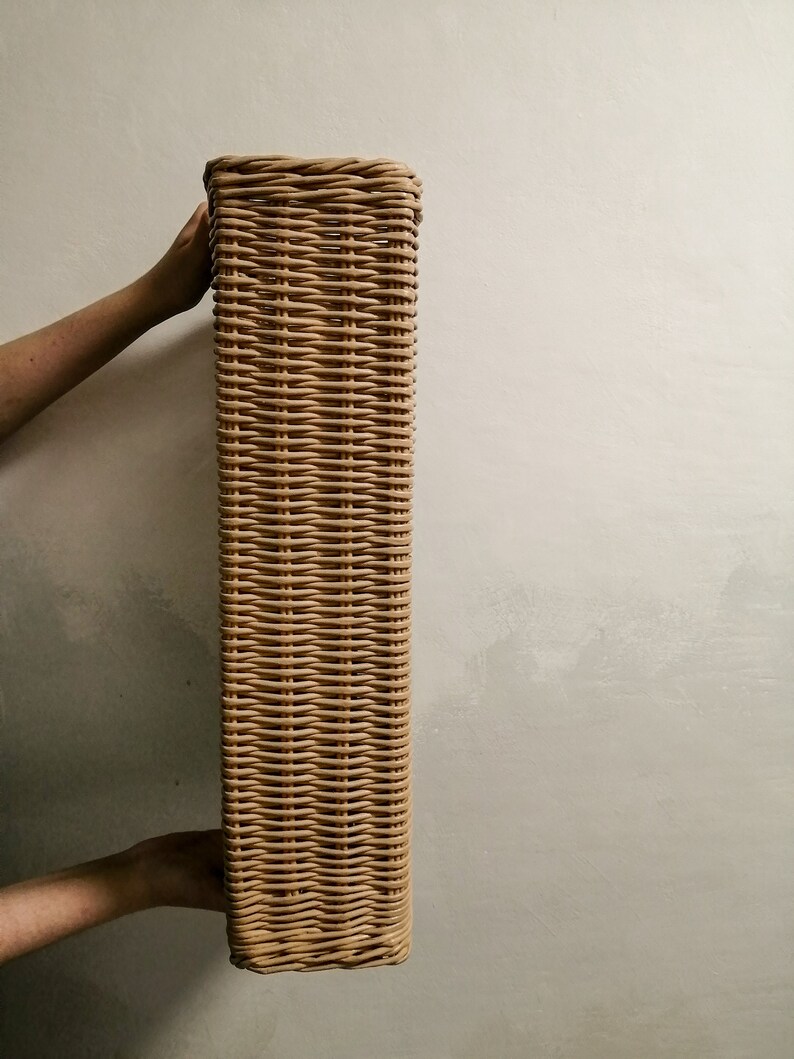 Narrow wicker storage basket laundry basket organizer high Etsy