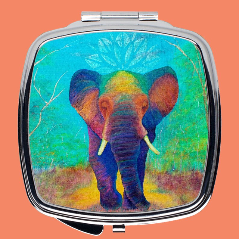 Elephant Compact Mirror Frog Compact Mirror Elephant Art Etsy