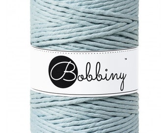 5mm single twist Misty macrame cord | Bobbiny cotton cord | single twist string | blue single strand for Macrame Weaving Fiber arts