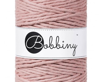5mm single twist Blush macrame cord | Bobbiny cotton cord | single twist string | pink single strand for Macrame Weaving Fiber arts