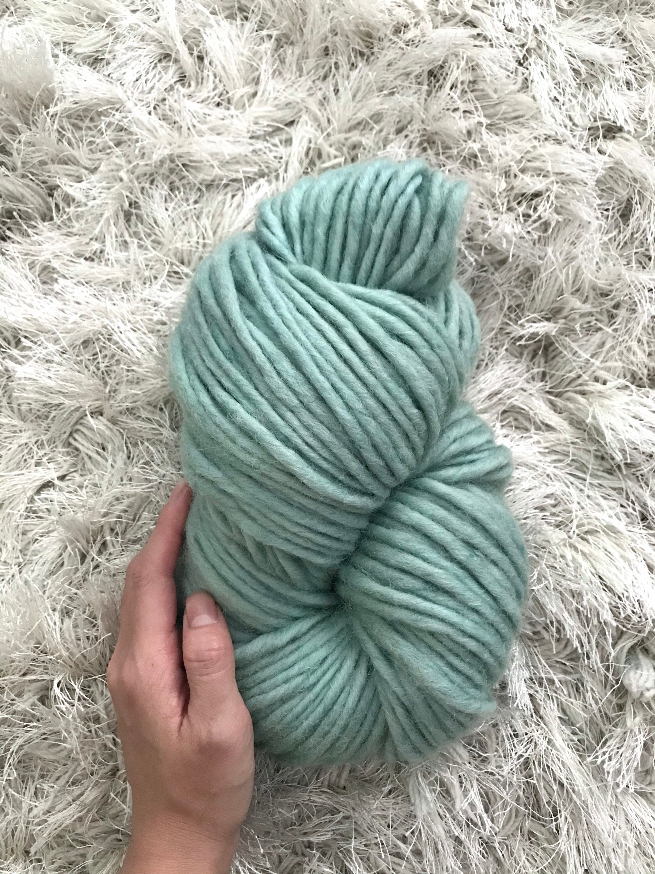 200gm Seafoam super bulky wool yarn green pencil roving 90 Etsy
