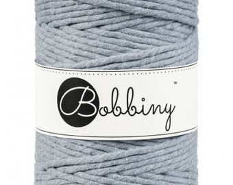 5mm single twist Silver macrame cord | Bobbiny cotton cord | single twist string | single strand for Macrame Weaving Fiber arts