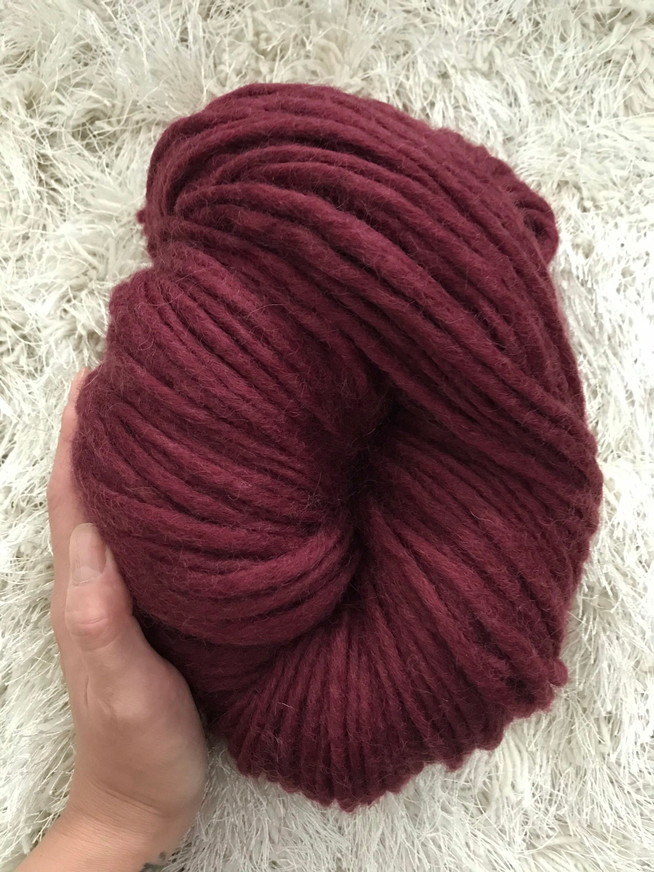 6 BALLS of HORSTIA RICH BURGUNDY MOGADOR YARN - BULKY WEIGHT YARN