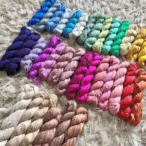 100gm Sari silk ribbon yarn Weaving Knitting Crochet Fiber crafts Jewelry 10 yds
