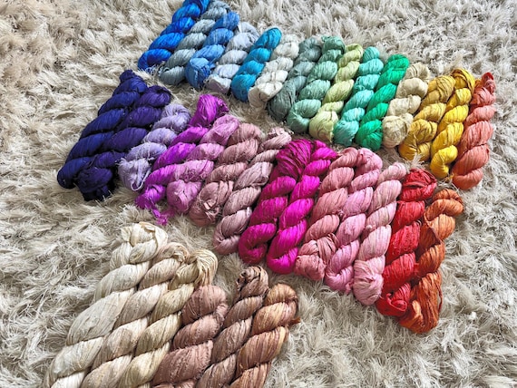 100gm Sari silk ribbon yarn Weaving Knitting Crochet Fiber crafts Jewelry 10 yds