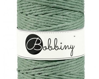 5mm single twist Eucalyptus Green macrame cord | Bobbiny cotton cord | single twist string | single strand for Macrame Weaving Fiber arts