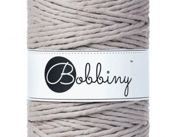 5mm single twist Pearl macrame cord | Bobbiny cotton cord | single twist string | single strand for Macrame Weaving Fiber arts