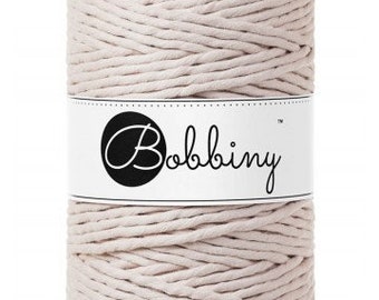 5mm single twist Nude macrame cord | Bobbiny cotton cord | single twist string | single strand for Macrame Weaving Fiber arts