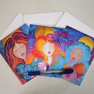 Set of 6, Blank Angel Stationery Notecards with envelopes by Maria Vidaurre