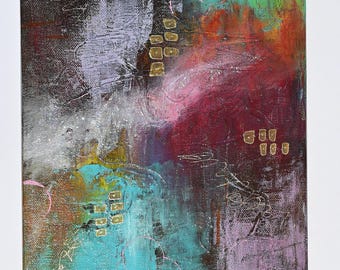 Original Abstract Painting: Colorful Modern Art on 8x10 Canvas