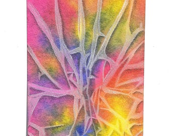 Colorful Abstract Watercolor Painting: 5x7" Original Wall Art