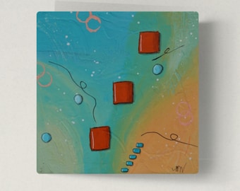 Original Abstract Painting: Colorful Textured Canvas Art (6x6)
