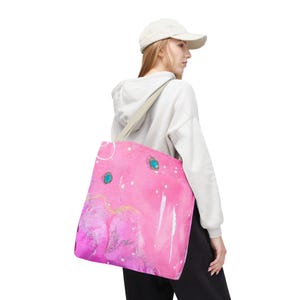 fourre-tout rose exclusif d'art abstrait - Un cadeau unique pour une jet-seteuse élégante | 3 tailles disponibles