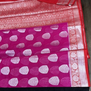 Hot pink heritage saree