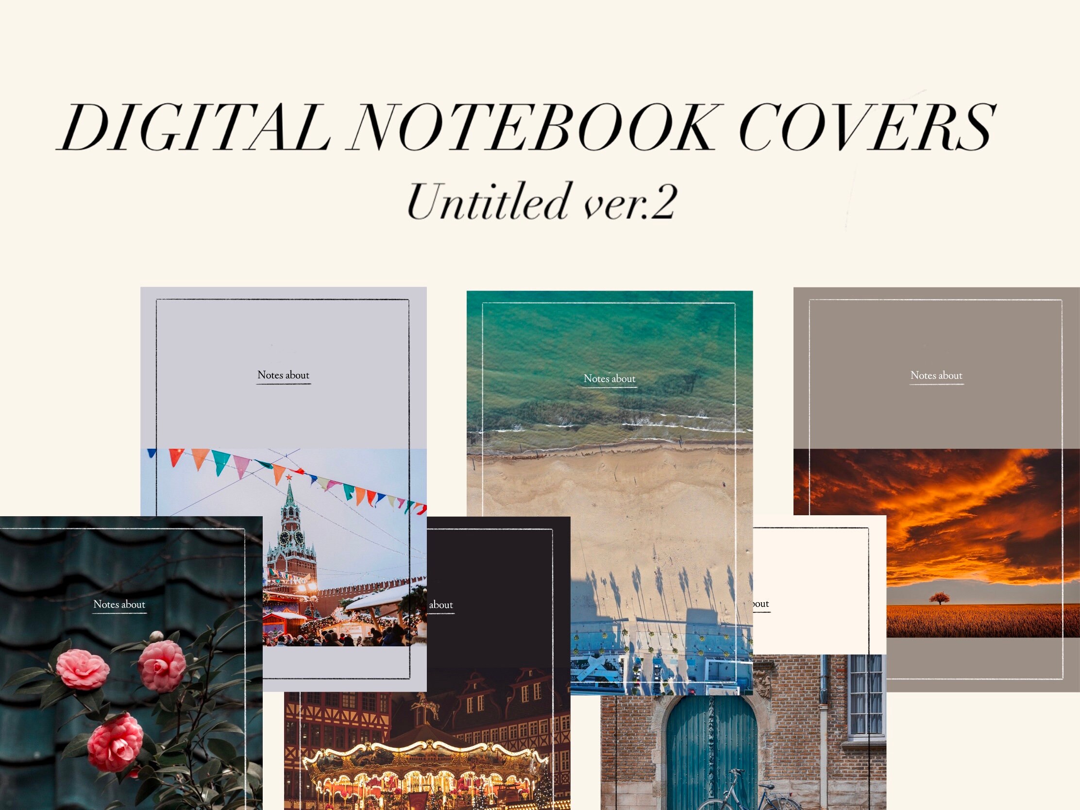 Table Notes Cover 6 Digital Note Covers Ver2 L Goodnotes Cover Templates L Digital ...