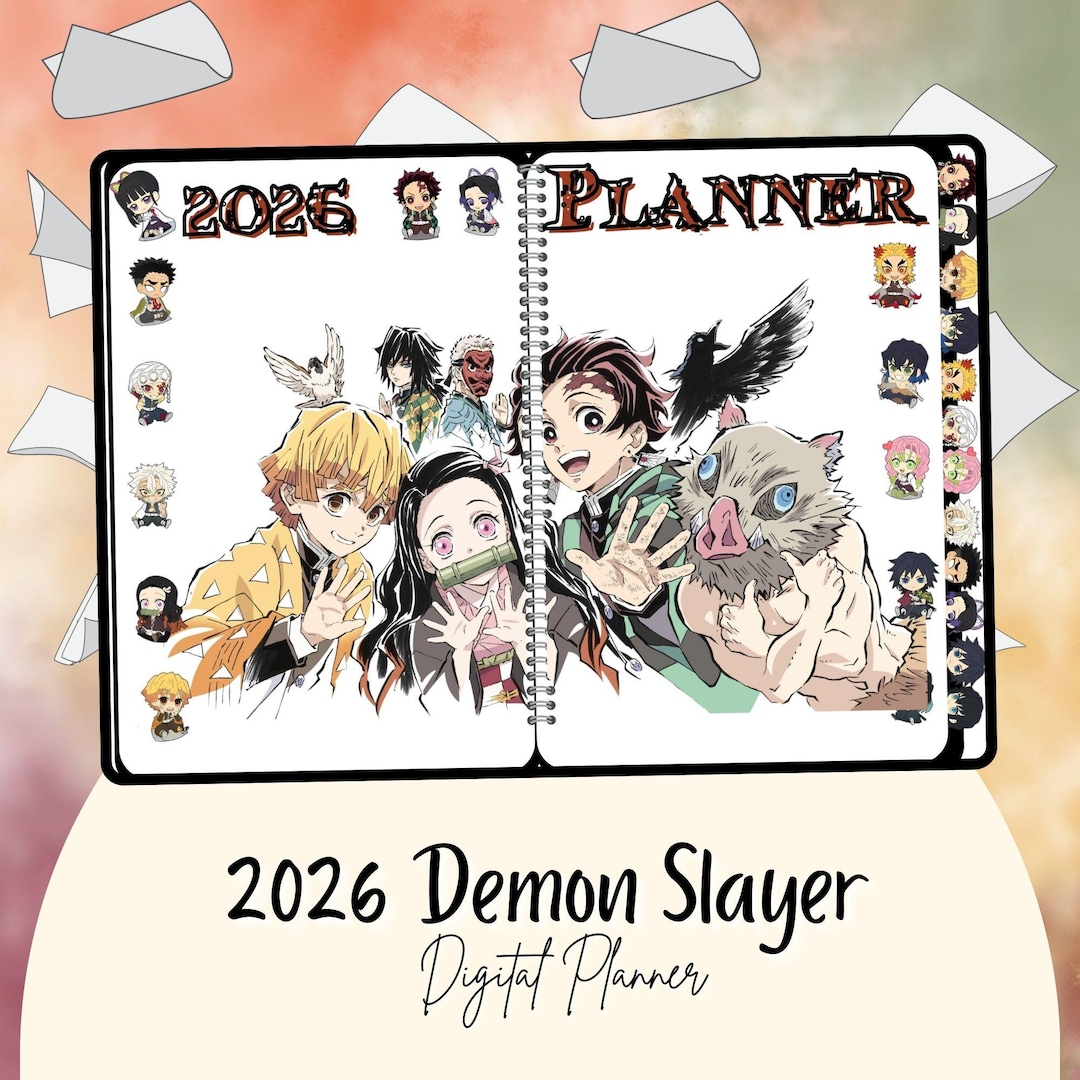 Demon Slayer Themed 2026 Digital Planner Etsy UK Il Nf0m 