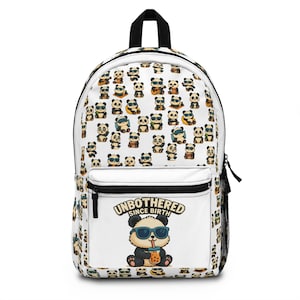 Cute Panda Backpack, Unbothered Since Birth, School Bag, Kids Backpack, Trendy Bookbag, Animal Lover Gift, Cute Accessories