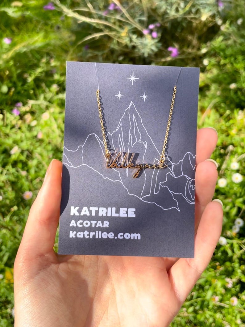 Officially Licenced Valkyrie Stainless Steel Necklace, ACOTAR Merch, Nesta, Bookish Gifts, Silver Gold Necklace Fantasy Romance Reader image 9