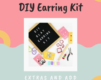 DIY Polymer Clay Earring Kit Add Ons, Make Your Own Earrings Craft Kit, Beginners Jewellery Making Set, Letterbox Crafting Gift