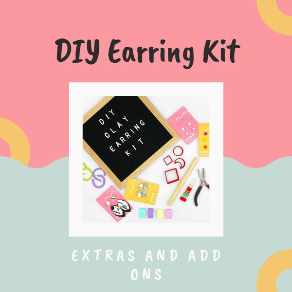 DIY Polymer Clay Earring Kit Add Ons, Make Your Own Earrings Craft Kit, Beginners Jewellery Making Set, Letterbox Crafting Gift