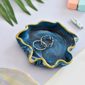 DIY Polymer Clay Trinket Bowl Kit, Make Your Own Ring Dish Craft At Home, Beginners Marble Making Set, Letterbox Crafting Gift For Adults