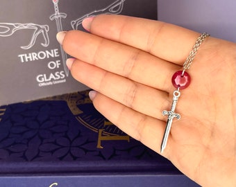 Officially Licenced Goldryn Sword Stainless Steel Necklace, Throne of Glass Merch, Aelin Galathynius, Fantasy Pendant, Silver, Bookish Gift