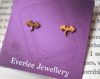 Dragon Stud Earrings, Gold and Silver Hypoallergenic Stainless Steel