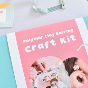 DIY Polymer Clay Earring Kit, Make Your Own Earrings Craft Kit, Beginners Jewellery Making Set, Letterbox Crafting Gift 画像 2