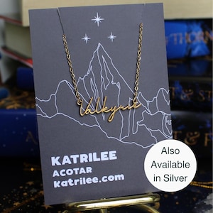 Walküre Edelstahl-Halskette, ACOTAR Merch, Nesta, Bookish Geschenke, Silber-Gold-Halskette Fantasy Romance Reader