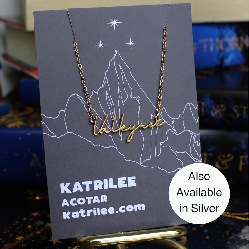 Officially Licenced Valkyrie Stainless Steel Necklace, ACOTAR Merch, Nesta, Bookish Gifts, Silver Gold Necklace Fantasy Romance Reader image 3