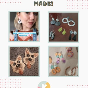 DIY Polymer Clay Earring Kit, Make Your Own Earrings Craft Kit, Beginners Jewellery Making Set, Letterbox Crafting Gift 画像 7