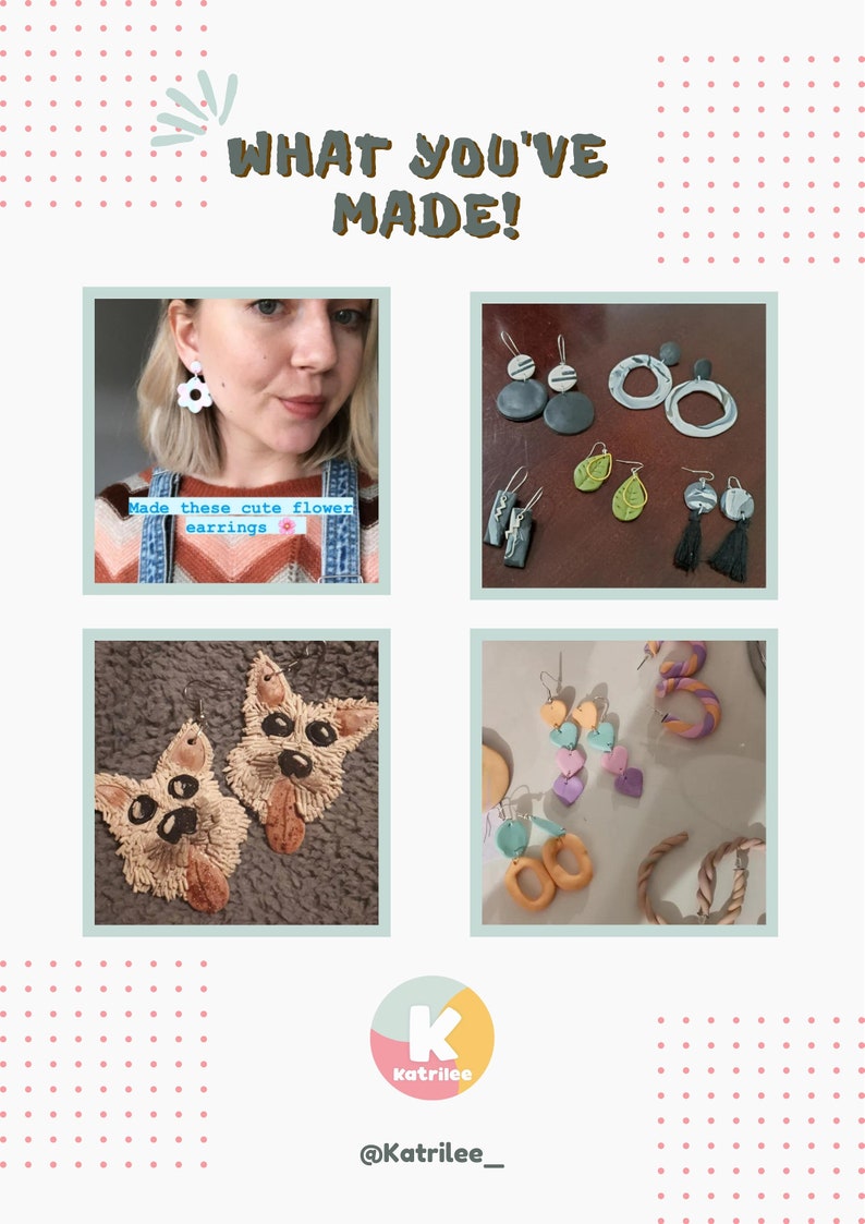 DIY Polymer Clay Earring Kit, Make Your Own Earrings Craft Kit, Beginners Jewellery Making Set, Letterbox Crafting Gift image 7