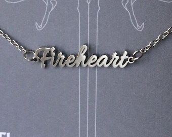 Officially Licenced Fireheart Stainless Steel Bracelet, Throne of Glass Merch, Bookish Gifts, Silver Gold Necklace Fantasy Romance Reader