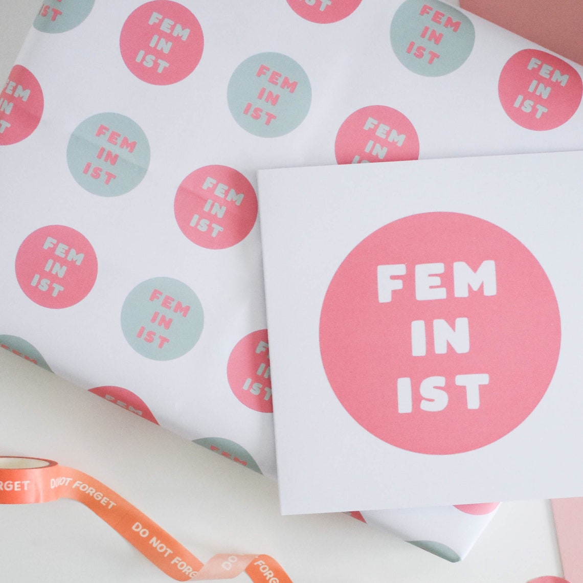 Feminist Print Greetings Card Pink and White Graphic Birthday - Etsy UK