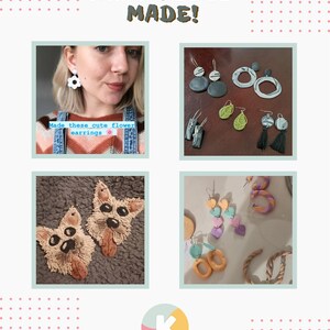 DIY Polymer Clay Earring Kit Add Ons, Make Your Own Earrings Craft Kit, Beginners Jewellery Making Set, Letterbox Crafting Gift image 4